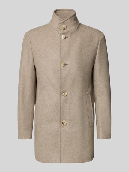 Strellson Regular fit lange jas met opstaande kraag, model 'Finchley' Beige - 2