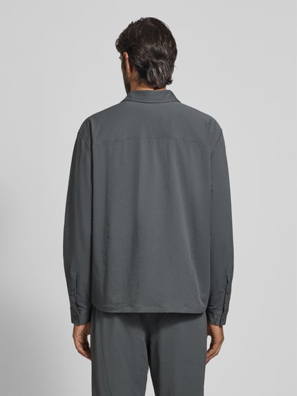 Jake*s Studio Men Slim Fit Freizeithemd mit Kentkragen Rauchblau 5