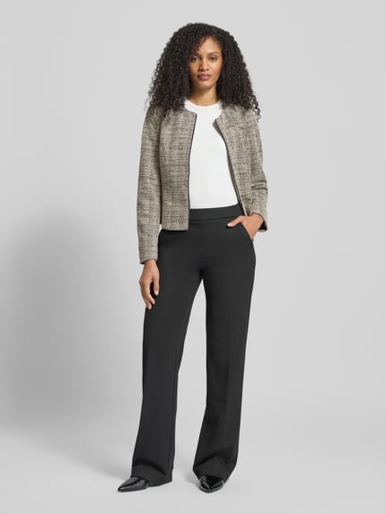 Christian Berg Woman Selection Regular fit jacquardblazer met ronde hals Camel - 1