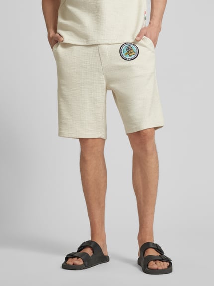 Carlo Colucci Regular Fit Shorts mit Label-Patch Beige 4
