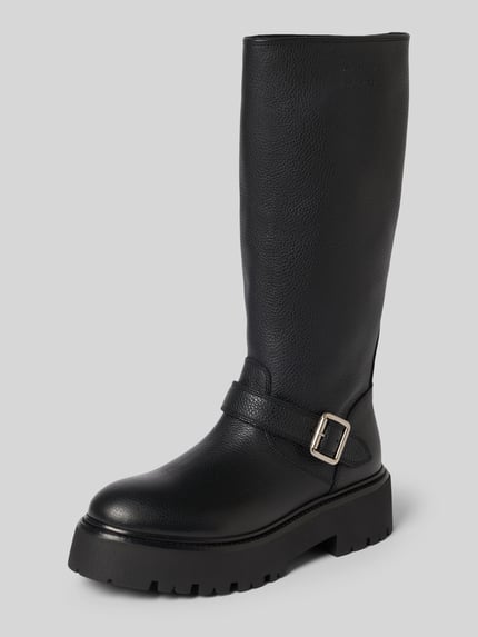 Copenhagen Stiefel aus Rindsnappa mit Schnallenriemen Black 1