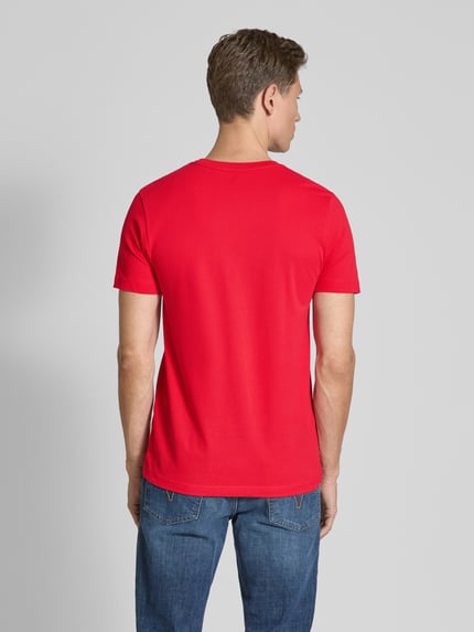 Christian Berg Men T-Shirt mit Label-Stitching Rot 5