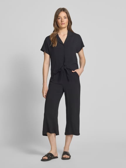 Soyaconcept Culotte aus Viskose mit Bindegürtel Black 1