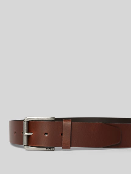 BOSS Leren riem met doornsluiting, model 'Joris' Donkerbruin - 2