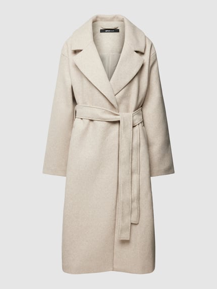 Gina Tricot Mantel mit Reverskragen Modell 'Belted long' Beige 2