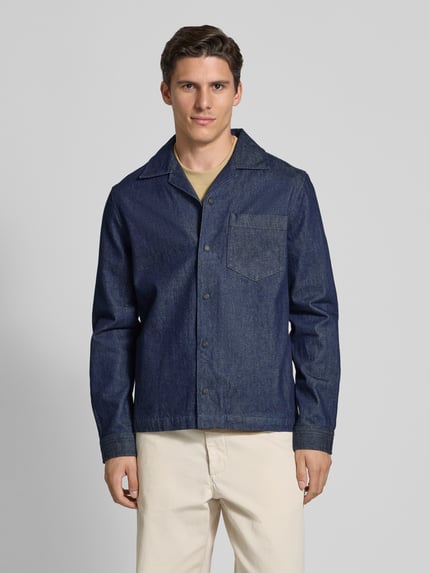 HUGO Regular fit overhemdjack met borstzak, model 'Edelo' Jeansblauw - 4