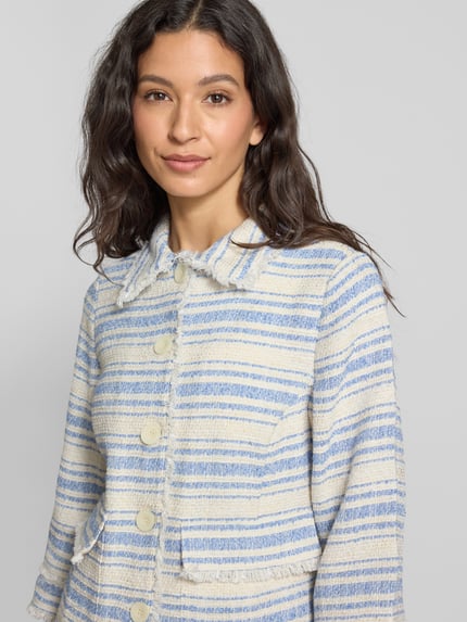 Milano Italy Blazer met franjes Bleu - 3