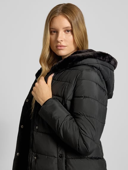 Christian Berg Woman Selection Steppmantel mit Kunstfell und Eingrifftaschen Black 3
