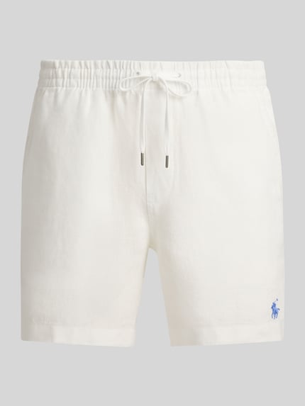 Polo Ralph Lauren Leinenshorts mit Tunnelzugbund und Logo Stitching Offwhite 2
