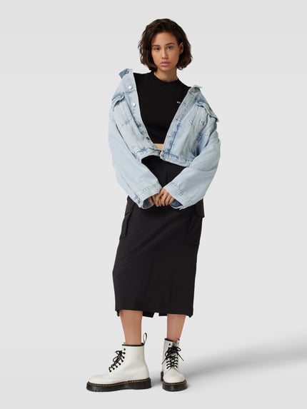 Tommy Jeans Midirock mit Cargotaschen Black 1
