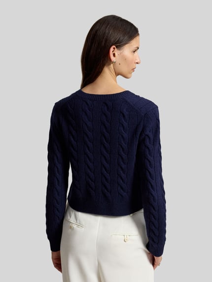 Polo Ralph Lauren Regular Fit Strickjacke aus Woll-Kaschmir-Mix mit Zierknöpfen Dunkelblau 5
