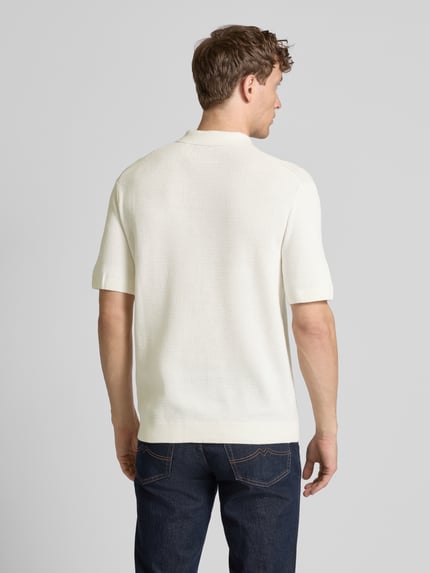 JACK & JONES Premium Regular Fit Poloshirt mit Strukturmuster Modell 'COOPER' Weiss 5