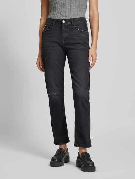 Goldgarn Slim Fit Jeans im Destroyed-Look Graphit 4
