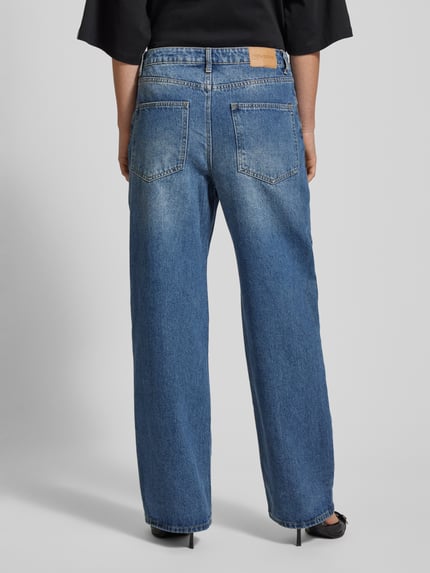 REVIEW Mid Waist Baggy Jeans aus Baumwoll-Mix mit Viskose-Anteil Blau 5