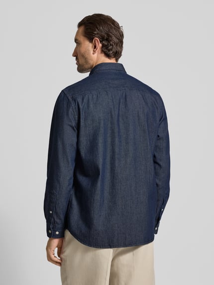 Selected Regular Fit Jeanshemd aus reiner Baumwolle Modell 'REGCARLO' Dunkelblau 5