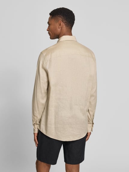 DRYKORN Slim Fit Freizeithemd aus Leinen-Baumwoll-Mix Modell 'RAMIS' Beige 5