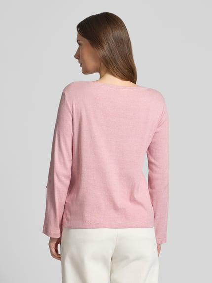 Tom Tailor Regular Fit Langarmshirt aus Baumwoll-Mix  Pink 5