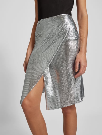 Rabanne Knie-lange rok met siersteentjes Zilver - 3