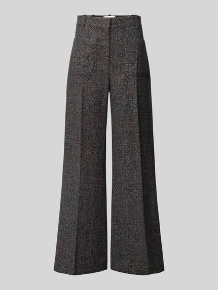 Spodnie biznesowe z wysokim stanem i zakładkami w pasie Shop The Look MANNEQUINE