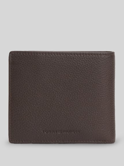 Tommy Hilfiger Portemonnaie aus echtem Leder mit Logo-Applikation Dunkelbraun 3