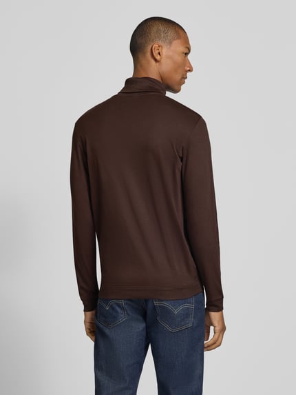 RAGMAN Regular Fit Langarmshirt mit Rollkragen Modell 'Pima' Dunkelbraun 5
