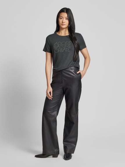 Street One T-shirt zdobiony kamieniami Antracytowy 1