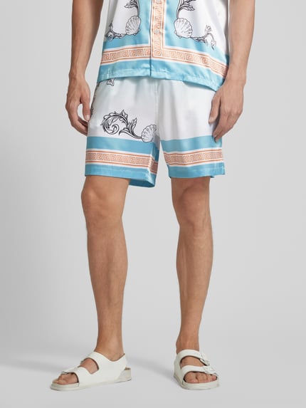 Carlo Colucci Regular fit sweatshorts met all-over motief Offwhite - 4