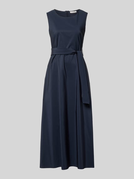 Produktfoto, A-Linie Abendkleid mit Baumwoll-Anteil Modell 'GENTILE' von Weekend Max Mara in Dunkelblau mit glatter Textur, Damen Abendkleid