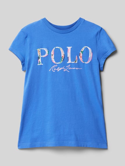 Polo Ralph Lauren Teens T-shirt met logodetail en ronde hals Koningsblauw - 1