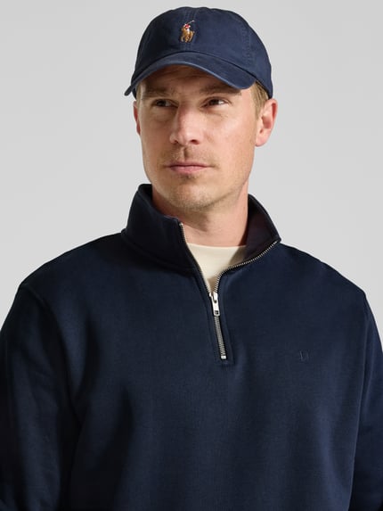 Les Deux Sweatshirt mit Troyer-Kragen Modell 'Norregaard' Marine 3