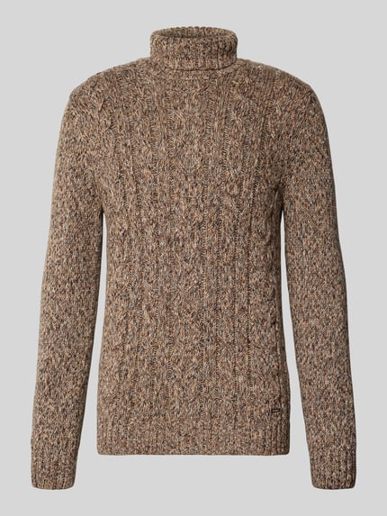 RAGMAN Regular Fit Rollkragenpullover mit gerippten Abschlüssen Camel 2