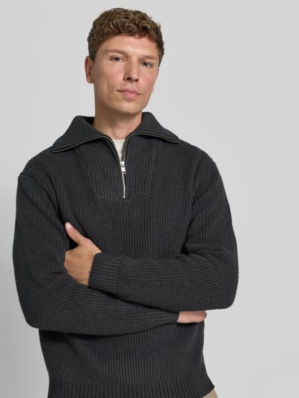 Lindbergh Oversized Strickpullover mit Baumwoll-Anteil Black 3