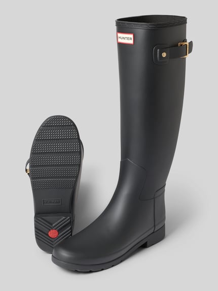 Hunter Stiefel mit Label-Detail und Blockabsatz Black 4