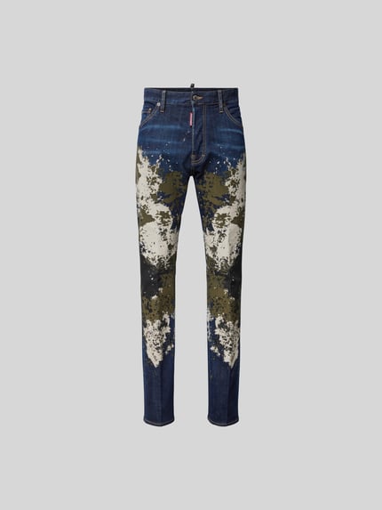 Dsquared2 Jeansy Slim Fit z detalem z logo Granatowy 2