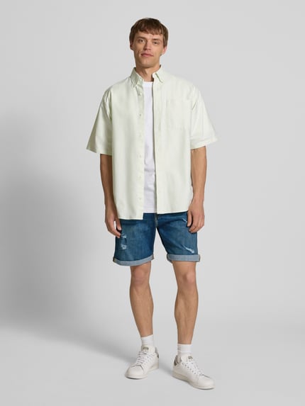 JACK & JONES Regular Fit Jeansshorts im 5-Pocket-Design Modell 'RICK' Dunkelblau 1