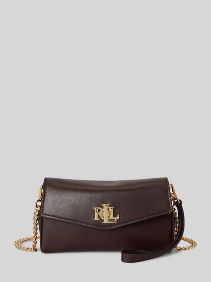 Lauren Ralph Lauren Schoudertas van echt leer met afneembare draagketting Donkerbruin - 2
