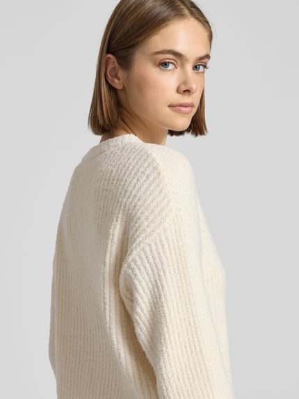 REVIEW Gebreide pullover met structuurmotief Offwhite - 3
