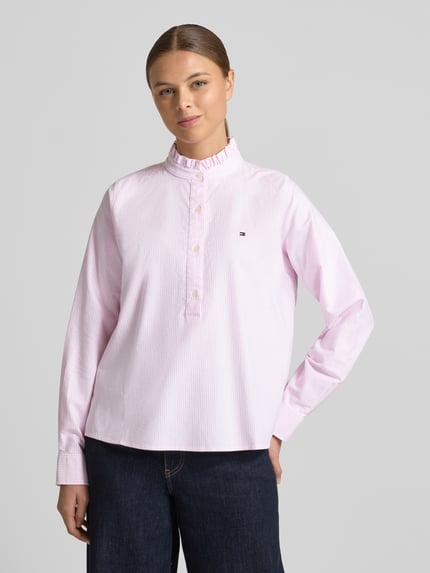 Tommy Hilfiger Bluzka z długim rękawem o kroju comfort fit z czystej Bawełna Różowy 4