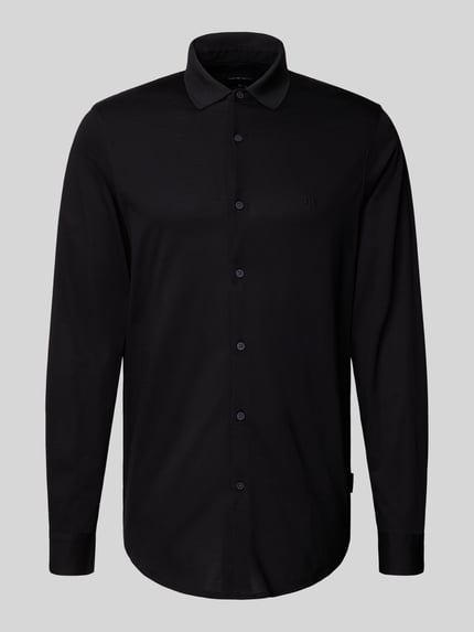 Armani Exchange Regular Fit Freizeithemd mit Haifischkragen Black 2