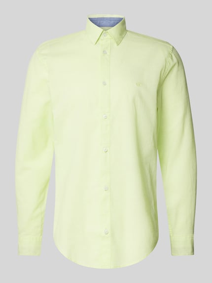 Tom Tailor Koszula casualowa o kroju regular fit z tkaniny Chambray Neonowy żółty 2