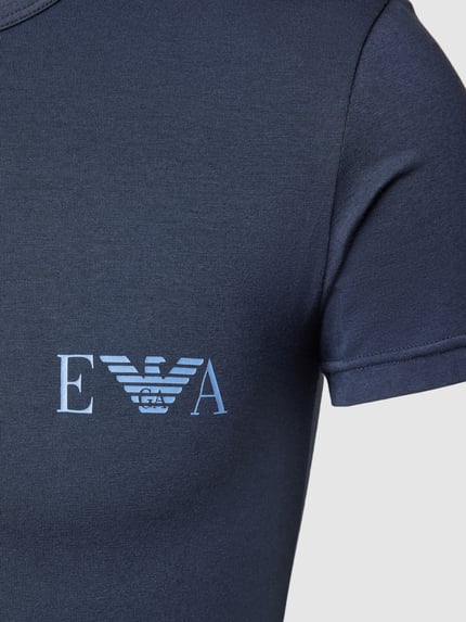 Emporio Armani T-Shirt mit Label-Print Marine 2