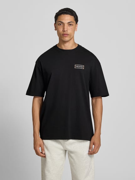 PEGADOR Oversized T-shirt met print op de achterkant model 'Viborg' Zwart - 4