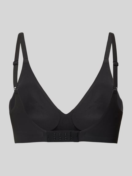 Produktfoto, Slim Fit bh met verlengbare bandjes model 'Zero' van Sloggi, dames bh van elastische materiaalmix, zwarte kleur, gladde textuur
