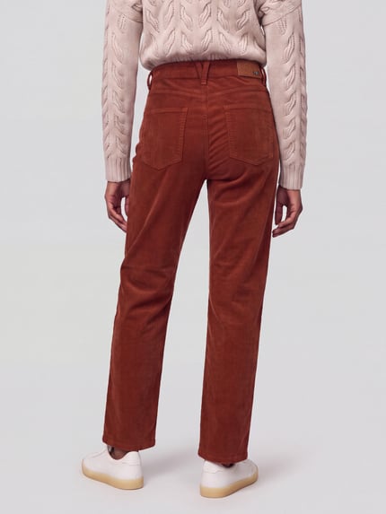 MAC Regular Fit Cordhose mit Bundfalte Modell 'Gina Straight' Terra 5