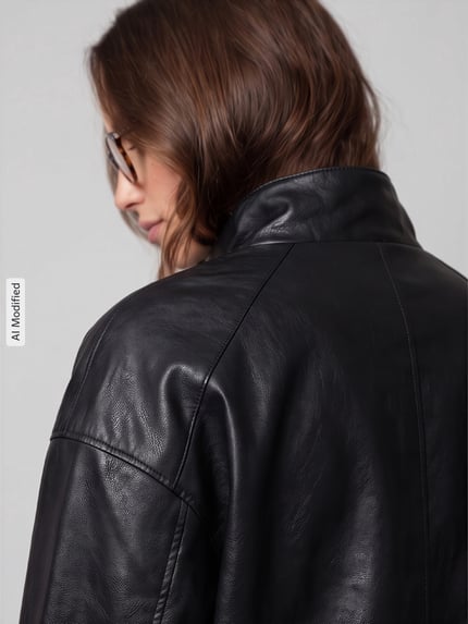 ONLY Loose Fit Kunstlederjacke mit Stehkragen Modell 'JULIA' Black 3