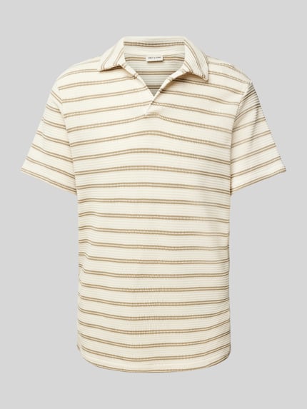 ONLY & SONS Regular Fit Poloshirt mit Strukturmuster Modell 'IAN' Beige 2