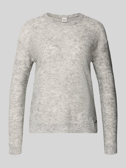 Brax Strickpullover aus Woll-Mix mit Alpaka-Anteil Modell 'Lesley' Mittelgrau 2