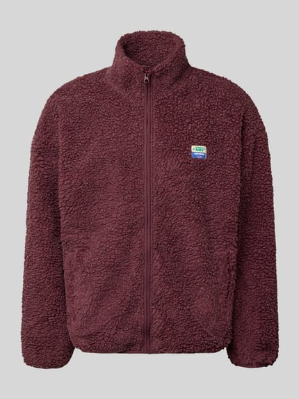 American Vintage Sweatjacke Modell 'HOKTOWN' mit Logo-Patch Bordeaux 2