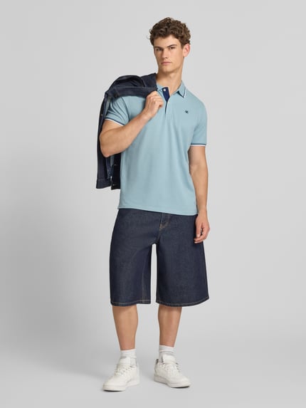 Champion Slim Fit Poloshirt mit Label-Stitching Aqua 1