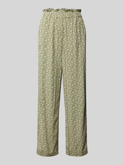 VILA High Waist Stoffhose mit Allover-Print Modell 'LISE' Oliv 2